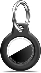 1|2|4 Pack for Airtag Holder Case with Keychain, Shockproof GPS Cover Anti-Scratch Key Chain for Air Tags, for Airtag Accessories for GPS Item Tracker Cases for Bags, Luggages, Black