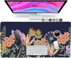 Desk Mat Large Desk Pad Large Mouse Pad Cute Desk Accessories Cute Pink Home Office Essentials XL Desk Mat Desk Pad for Keyboard Mouse on Top of Desks Computer Flowers Floral