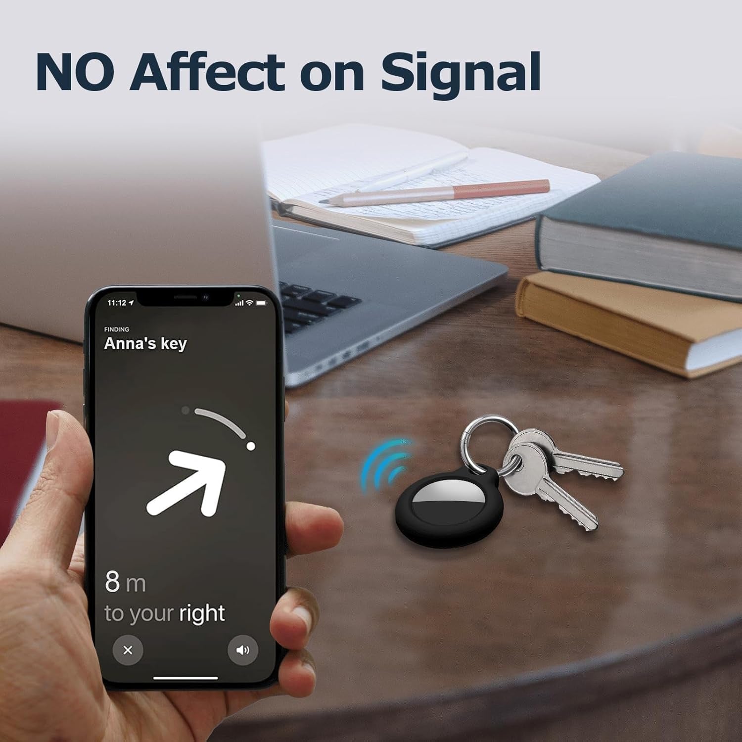 1|2|4 Pack for Airtag Holder Case with Keychain, Shockproof GPS Cover Anti-Scratch Key Chain for Air Tags, for Airtag Accessories for GPS Item Tracker Cases for Bags, Luggages, Black