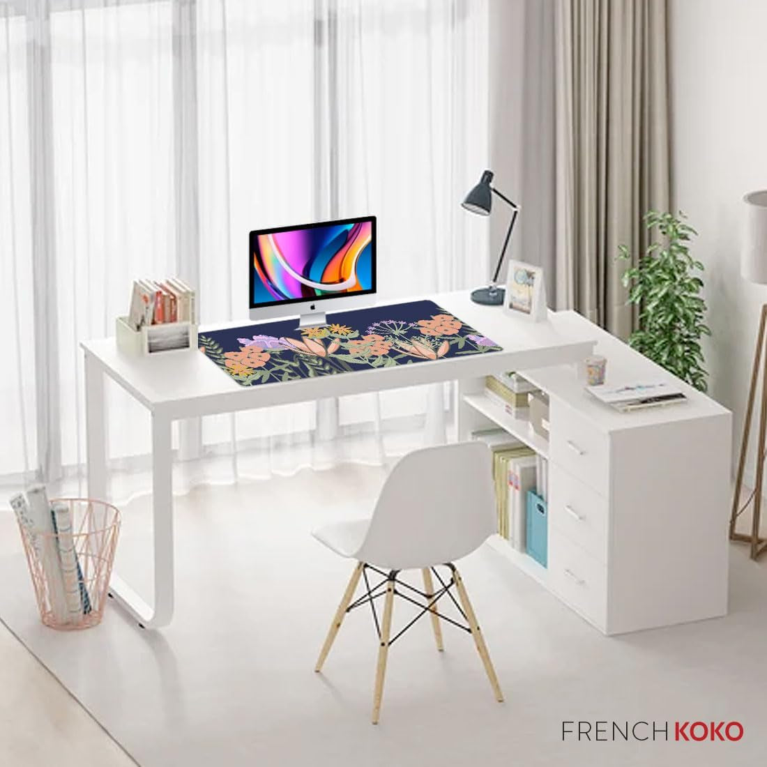 Desk Mat Large Desk Pad Large Mouse Pad Cute Desk Accessories Cute Pink Home Office Essentials XL Desk Mat Desk Pad for Keyboard Mouse on Top of Desks Computer Flowers Floral